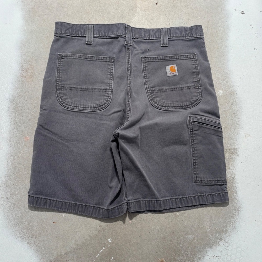 Carhartt Mens Relaxed Fit Canvas Carpenter Shorts Gray Workwear Utility 32